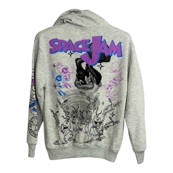 Space Jam Looney Tunes Gray Hoodie Sweatshirt Size XS - Picture 4 of 10